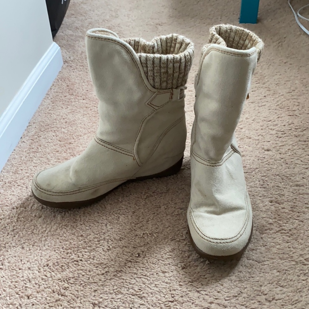 Suede Hidden Wedge Boots